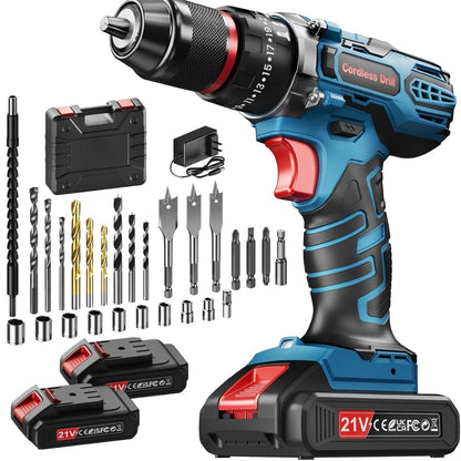 Trapano avvitatore a percussione senza fili 21 V – Kit da 29 pezzi