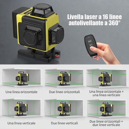Livella laser 4D 360° con autolivellamento automatico
