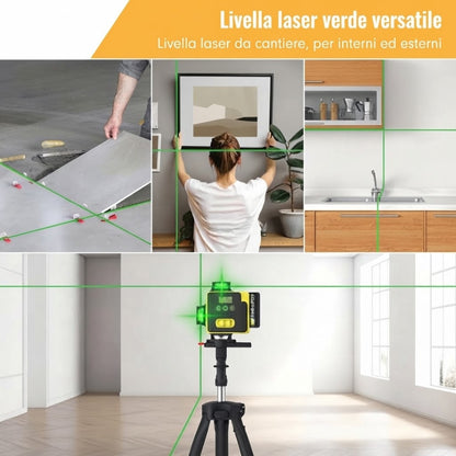 Livella laser 4D 360° con autolivellamento automatico