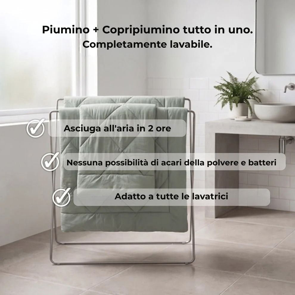 Piumone EasySleep® 2 in 1 che elimina la necessità delle lenzuola